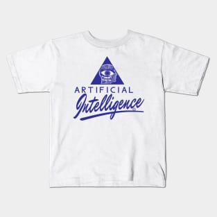 Artificial Intelligence Retro Internet Service Provider Parody Logo Off Brand Knock Off AI Robots Kids T-Shirt